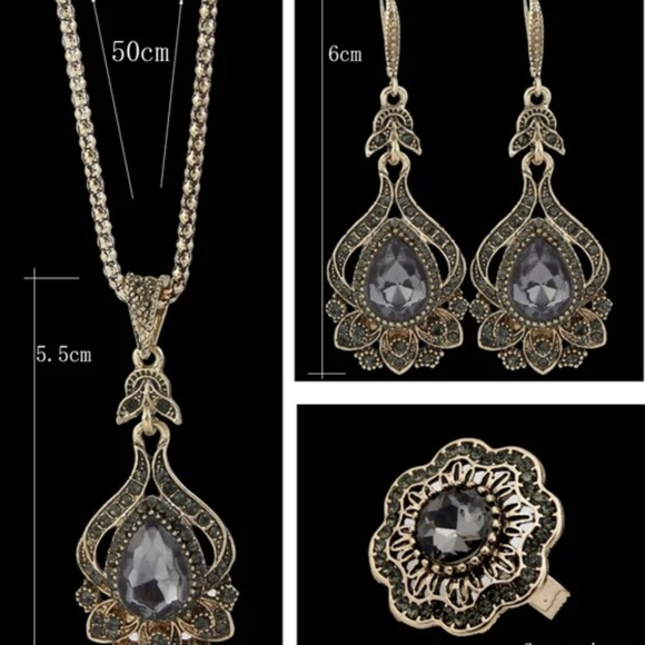 Turkish Vintage Style Jewelry Set forWomen,NEW,3Pcs,WeddingHandmadeGift - Picture 7 of 10